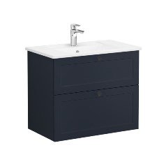 Vitra Root Classic 68860 Lavabo Dolabı, İki Çekmeceli, 80 Cm, Mat Lacivert, Köşeli Lavabolu